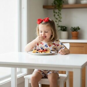 Breakfast Bamb Waffles Bamboo Shorty Matching Set Toddler Kids NWT 4t